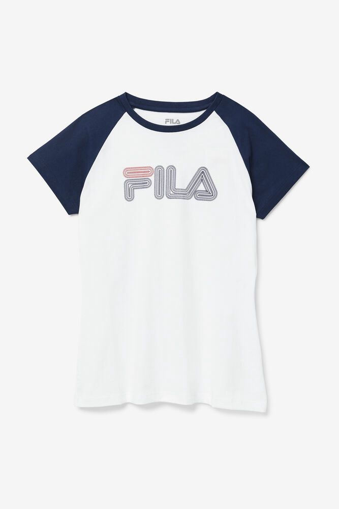 Fila Tričko Damske Baseball Biele - DOLWP4072